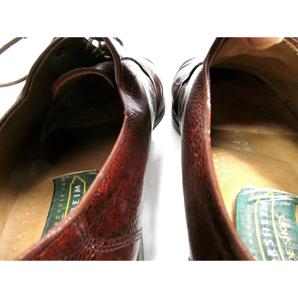 Florsheim Brown Reptile Print Leather Cap Toe Oxfords Mens Size US 12 D